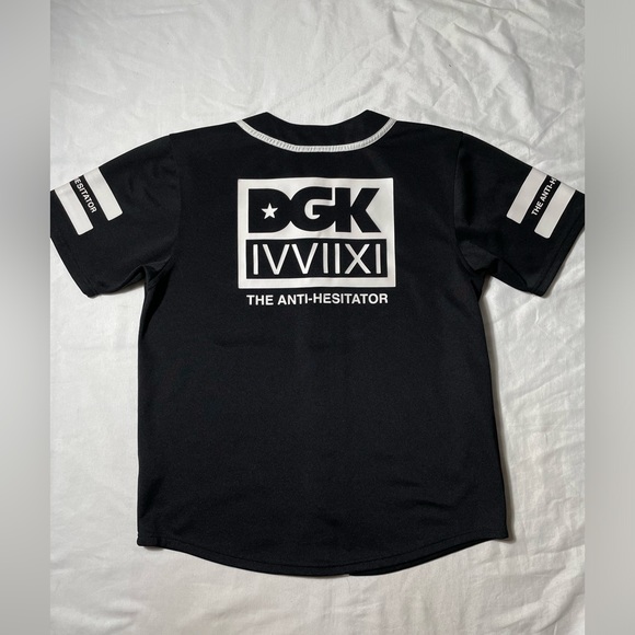DGK Dirty Ghetto Kids The Anti Hesitator Black baseball Jersey men’s size M - Picture 1 of 5